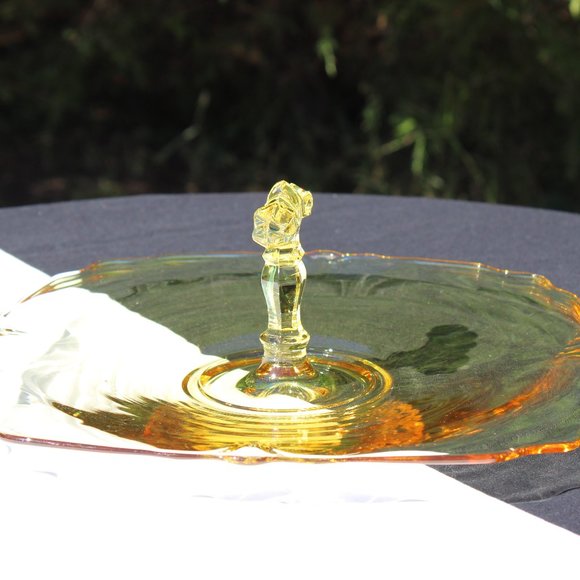 Depression Glass Serving Tray - Picture 3 of 5